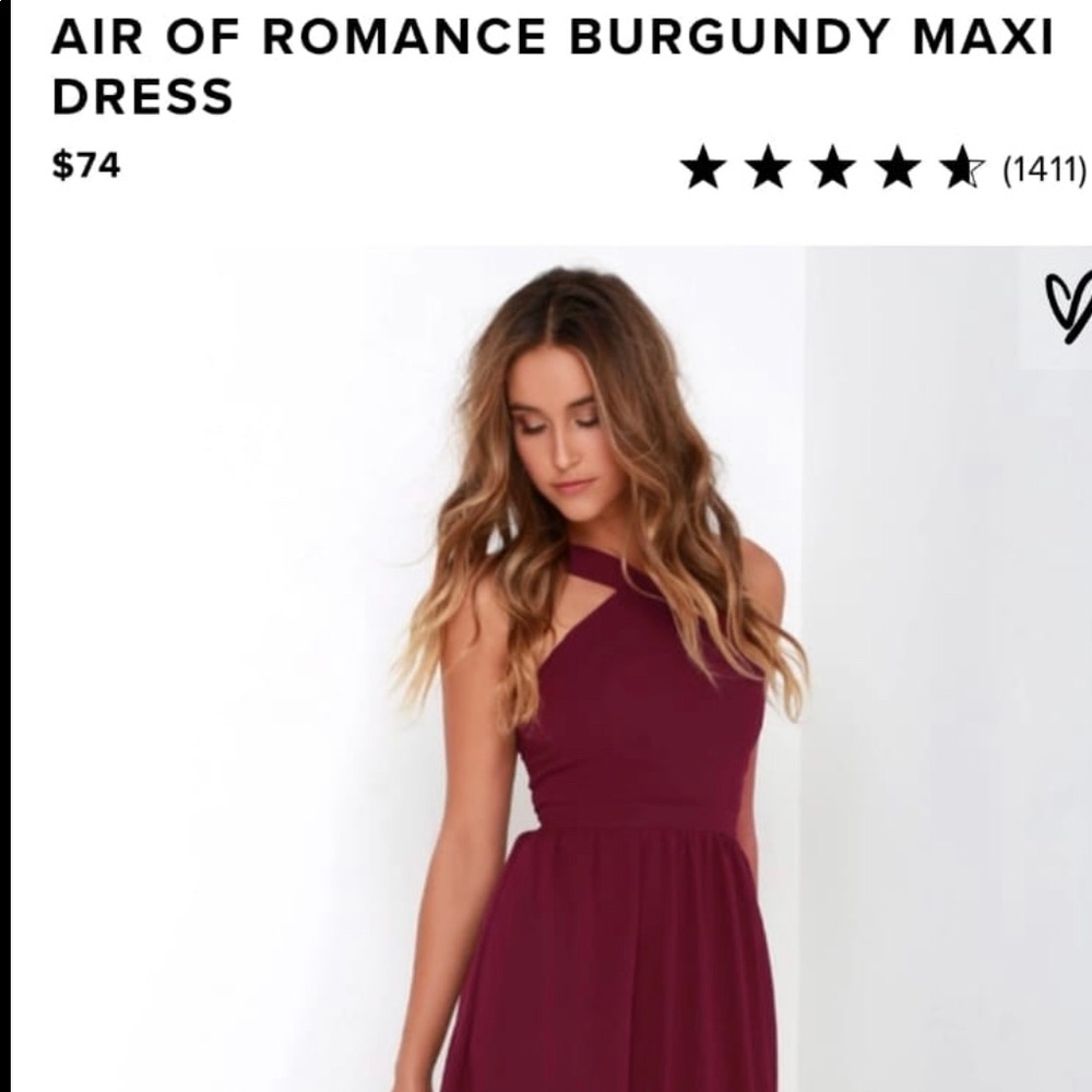 Air of Romance Burgundy Maxi Dress (Lulu’s)